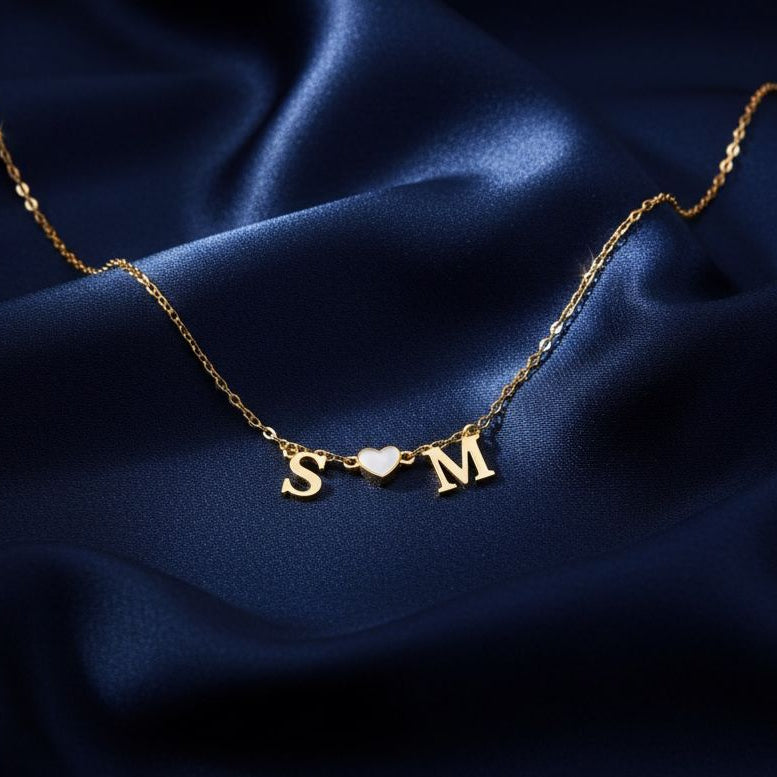 Personalized Double-Initials necklace (Heart)